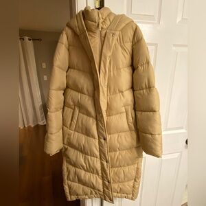 Hollister Puffer Jacket Tan Size Small